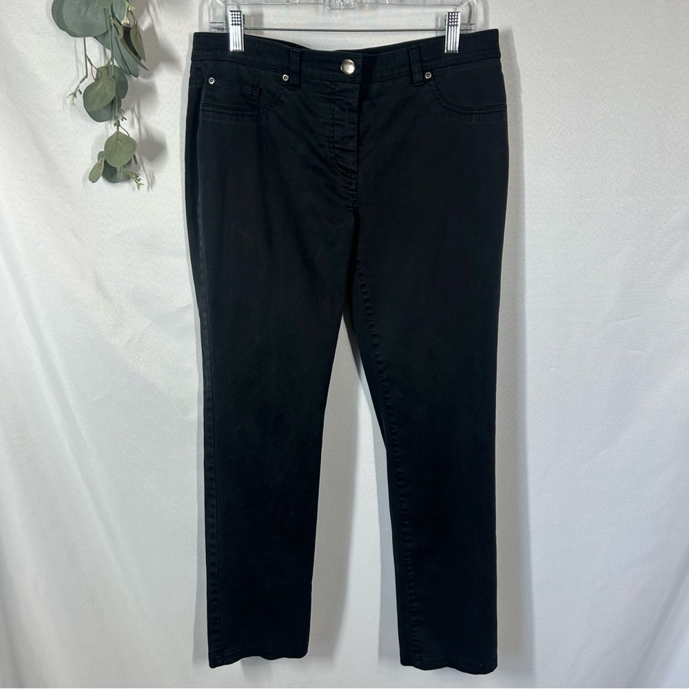 Chico’s | High Rise Straight Leg Black Pants Women’s Size 1.5 (10)